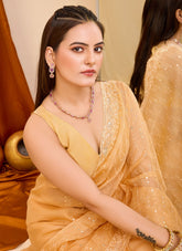 Sleek Saree in Mustard Colour